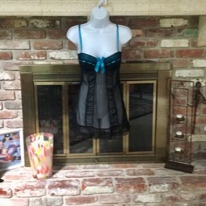 B’ DELICIOUS BLACK TEAL ULTRA FEMININE LINGERIE